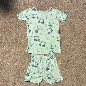 Kids Golf Print Pajama Set - Green